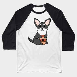 Black and White Chihuahua Coffee Baseball T-Shirt
